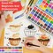 100 Colors Watercolor Paint Set, Including Metallic, Macarons, Fluorescent Colors, Water Brush Pen, Portable Palette